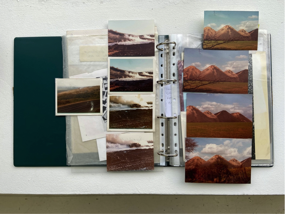 Colour photograph in wallet-album c. 1975-76  Flat Time House Archive, London, UK © John Latham Foundation (Aerial Landscapes workshop  0)