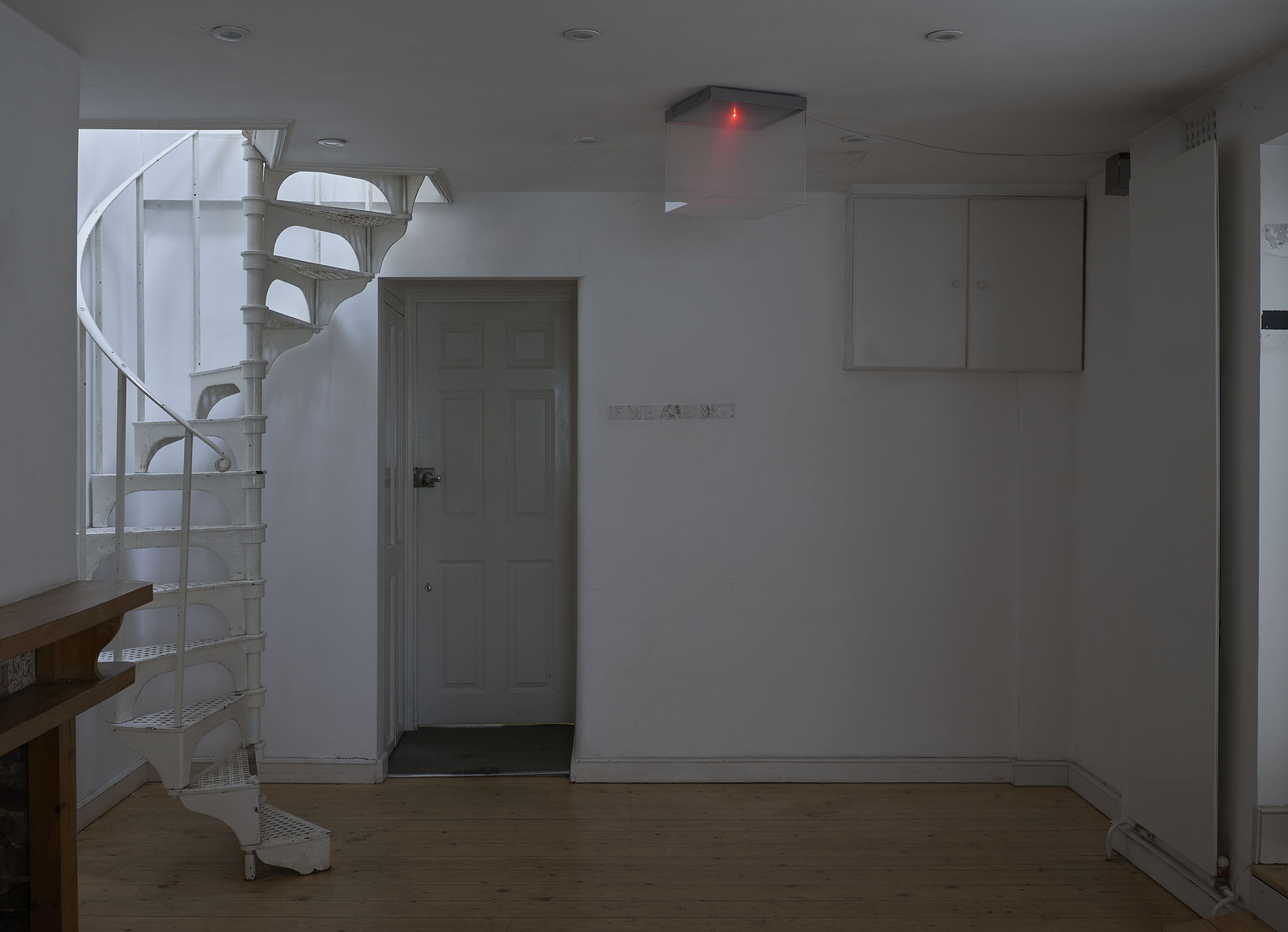 Socle du Monde (Second), Perspex box, steel, rubber hose, cable, led lights, resistors, smoke generator, glycerine, propylene glycol, batteries. 2024.  (AGATA MADEJSKA: 11)