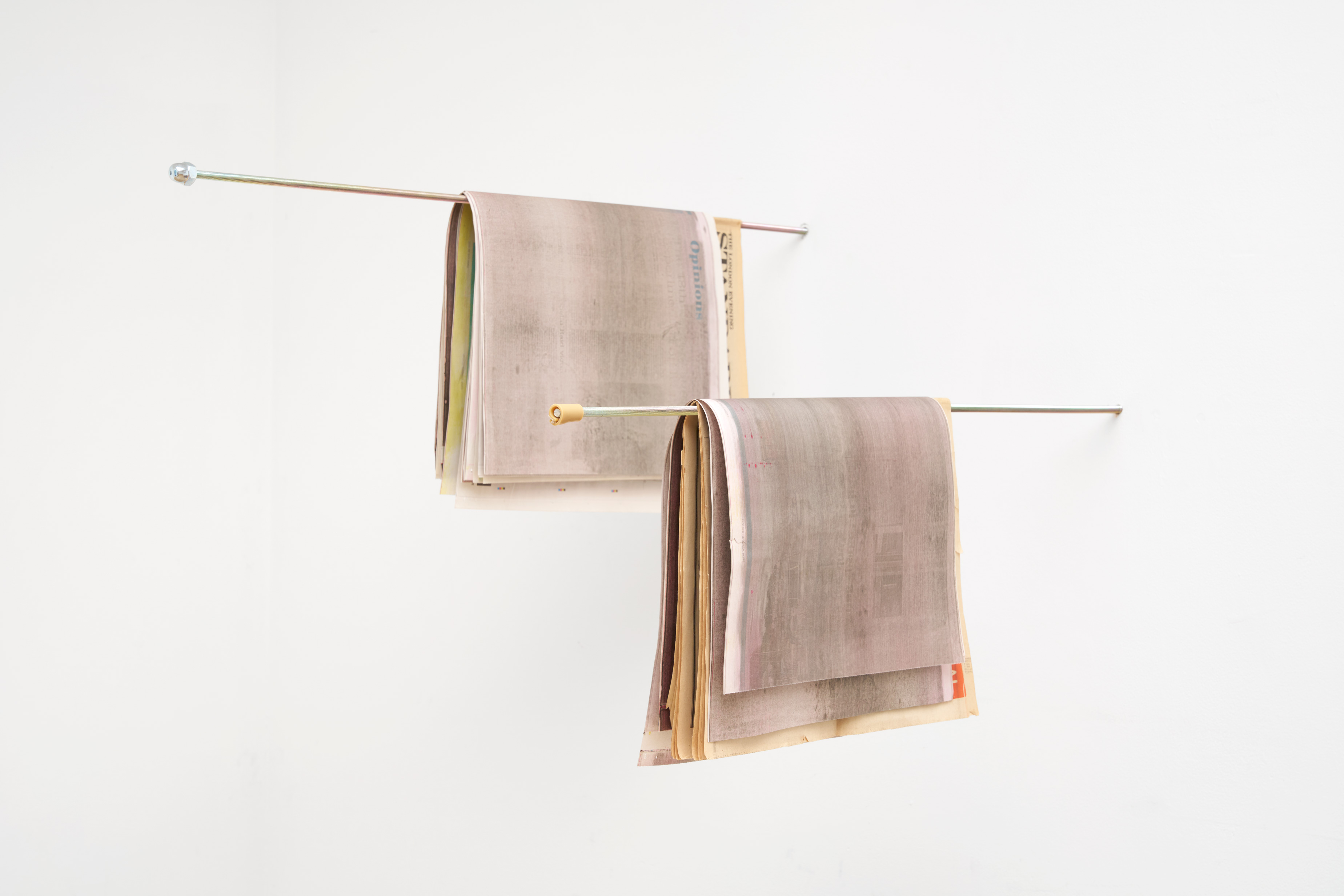 Eloise Hawser, Opinions, Steel, newspaper. 2025. Photo : Peter Otto (ELOISE HAWSER: 19)